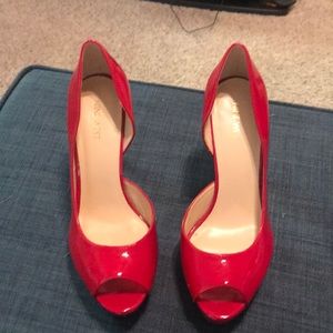 Nine West platform peep toe sexy heels red